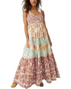 Free People Bluebell Maxi | Zappos.com Multicolor Floral Patchwork Dress For Garden Party, Sleeveless Multicolor Print Dress For Garden Party, Spring Sleeveless Dress With Floral Patchwork, Sleeveless Spring Dress With Floral Patchwork, Sleeveless Multicolor Floral Print Maxi Dress, Sleeveless Maxi Dress With Floral Patchwork For Spring, Sleeveless Floral Patchwork Maxi Dress For Summer, Multicolor Sleeveless Patchwork Maxi Dress, Multicolor Sleeveless Cotton Floral Dress