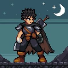 Griffith Guts, Guts Berserk, Berserk Anime, Full Metal Alchemist, Pixel Characters, Arte 8 Bits, Cool Pixel Art, Pixel Art Characters