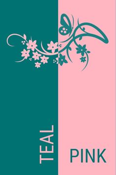 a pink and green banner with flowers on the left side, and an image of a bird sitting on top of it