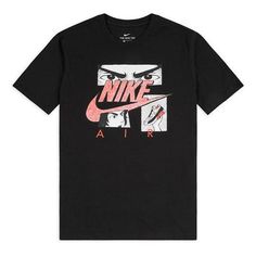 Nike AS Men's Nike Sportswear Tee MANGA HBR Black DB6152-010 (Short Sleeve) Nike Sports Tops With Graphic Design, Nike Graphic Design Sports Top, Nike Athletic Fit T-shirt With Graphic Print, Black T-shirt With Graphic Print For Light Sports, Black Graphic Print T-shirt For Light Sports, Stylish Sneakers, Nike Outfits, Nike Sportswear, Men's Nike