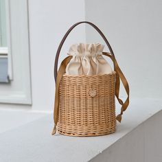 Modern wicker bucket bag with leather handle for women. Basket have inside cotton bag and is carefully hand-woven by local artisans. This fashionable, stylish and environmentally-friendly basket is perfect for everyday use or going out. Basket have fantastic proportions and handle that perfectly fit into your hand. Wicker basket can be ideal gift for your mum, sister or friend! Check out more details and "how it is made" on my instagram @medvilniukas. Features: - a precisely handmade basket made Style Jane Birkin, Birkin Style, Summer Basket, Jane Birkin Style, Basket Handbag, Nantucket Baskets, Inspired Handbags, Wicker Bags, Handmade Baskets