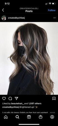 Lives In Brunette Balayage, Brunette Bayalage Dark, Smoked Out Brunette, Brown Baylage Hair Blonde, Bayalage To Blend Gray Hair, Cold Brunette Balayage, Natural Light Brown Hair With Lowlights, Hair Color Ideas For Brunettes Low Maintenance, Edgy Balayage Hair