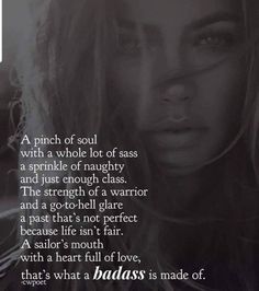 a woman with long hair and a quote on it that says, a pinch of soul with