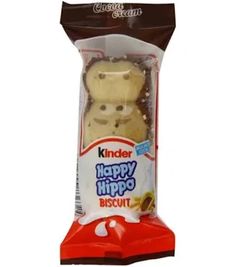 a package of kinder happy hippo biscuits in the shape of a teddy bear