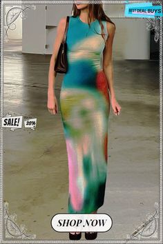 Sexy Tie Dye Printing O Neck A Line Dresses(6 Colors) Tie Dye Print, Women's Fashion Dresses, A Line Dress, Tie Dye, Fashion Dresses, Best Deals, Dresses, Color