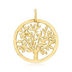 Ross-Simons - 14kt Yellow Gold Tree of Life Circle Pendant. This 14kt yellow gold tree of life circle pendant brings deep meaning to your personal style! Said to symbolize the interconnectedness of all things in life, this piece is perfect for the spiritual person, nature lover or yoga enthusiast. Single bale fits up to a 2.5mm chain, sold separately. 14kt yellow gold tree of life circle pendant. Spiritual Person, Life Circle, Gold Tree Of Life, Gold Tree, Deep Meaning, Tree Of Life Pendant, Circle Pendant, Tree Of Life, Nature Lover