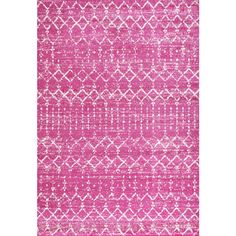 MOH101G-5 Decor/Furniture & Rugs/Area Rugs Diamond Rug, Moroccan Trellis, Diamond Rugs, Linear Pattern, Food Storage Containers Organization, Color Fuchsia, Pink Area Rug, Pink Yarn, One Piece Toilets