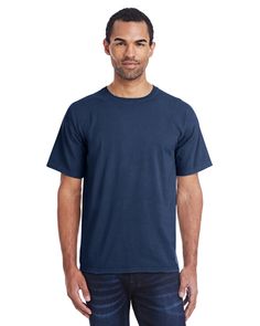 Men's 5.5 oz., 100% Ringspun Cotton Garment-Dyed T-Shirt - NAVY - S | ComfortWash by Hanes Men's Garment-Dyed T-Shirt in Navy Blue Size Small | Cotton Blank Apparel, Blank T Shirts, Calgary, Dye T Shirt, Jersey Shorts, White Undershirt, Neck T Shirt, Cotton Tshirt, Colorful Shirts