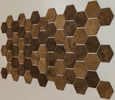 a wall made out of wooden hexagonals