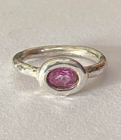 Handmade sterling silver and pink tourmaline ring has rustic minimalist style . Size UK/AU O. Artist made and one of a kind . Handmade Pink Ruby Ring In Sterling Silver, Rustic Minimalist, Unique Silver Rings, Top Albums, Exclamation Mark, Lorelai Gilmore, Pink Tourmaline Ring, Better Things, Life Rules