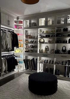 the closet is full of shoes and handbags for all kinds of people to use