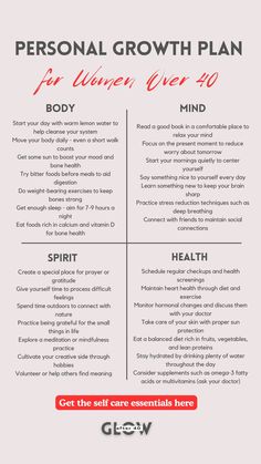 Feeling overwhelmed trying to keep up with your self care routine after 40? These tried-and-true self care essentials and anti aging tips will help you look and feel amazing without spending hours in front of the mirror. Save this pin to create your perfect wellness ritual with the best anti aging skin products that actually work! #selfcare #antiaging #over40beauty #womenover40 #selfcareessentials #personalgrowthplan Personal Growth Plan