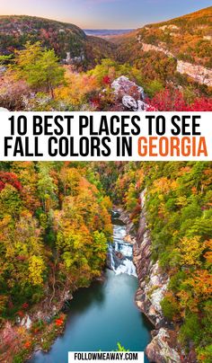 fall colors in georgia with text overlay that reads 10 best places to see fall colors in