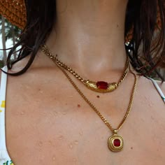 Aphrodite Love Stone Necklace Droplet Necklace, Evry Jewels, Olivia Jade, Ruby Necklace, Jade Necklace, Jade Jewelry, Stone Gold, Aphrodite, Free Jewelry