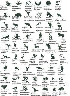 an animal's silhouettes are shown in black and white, with the words