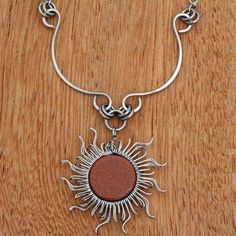 Handcrafted Sunstone Sun-Themed Pendant Necklace from Brazil - Sun Rays | NOVICA Brazilian Jewelry, Beautiful Diamond Necklace, Necklaces Simple, Sun Jewelry, Silver Necklace Simple, Pendant Necklace Simple, Fancy Necklace, Necklace Extender, Diamond Necklaces