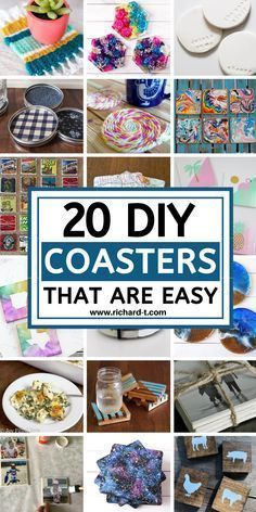 20 diy coasters that are easy to make and great for home decor or crafts