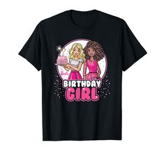 PRICES MAY VARY. Officially Licensed by Mattel Graphic Artwork: H18419 Lightweight, Classic fit, Double-needle sleeve and bottom hem Barbie 5th Birthday Shirt, Barbie Monogram Shirt, Barbie Birthday Shirt Kids, Black Barbie Shirt, Barbie Sublimation Shirt, Barbie Store, Birthday Girl T Shirt, Barbie Kids, Barbie Birthday