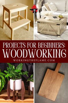 there are some woodworking projects for beginners to do in the living room or kitchen