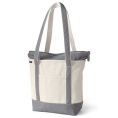 "This iconic Lands' End canvas tote is designed to withstands the test of time, featuring durable, reinforced details. This iconic Lands' End canvas tote is designed to withstands the test of time, featuring durable, reinforced details. Wide felled seams allow it to stand upright, keeping contents inside Water-resistant base and trim Pockets inside keep your smaller items easy to find and secure Neatly-stitched seams give it a clean look 17""W x 6""D x 13.5""H Handle: 14'' drop Zipper closure In Tote Bag Size, Garden Tote, 6 D, Canvas Tote Bag, Zip Top, Lands End, Canvas Bag, Handbag Accessories, Canvas Tote