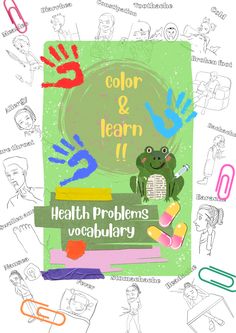 a poster with the words color and learn it in front of an image of children's handprints