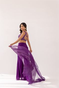 Featuring a one shoulder sequin blouse paired with a solid crepe flared sharara pants and organza dupatta detailed with scalloped edges. Color: PURPLE FABRIC: GORGETTE & CREPE Delivery time 15 to 20 days Flared Sharara, Sharara Pants, Pink Wrap, Sequin Blouse, Pop Up Event, Organza Dupatta, Purple Fabric, Scalloped Edges, Shoulder Crop Top