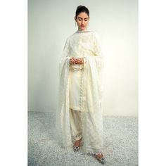 Ivory Embroidered Chiffon Designer Dupatta - PinkPhulkari California Phulkari Pants, Best Designer Suits, Designer Dupatta, Bridal Dupatta, Trendy Bottoms, Kurta Dress, Embroidered Velvet, Embroidered Chiffon, Party Wear Lehenga