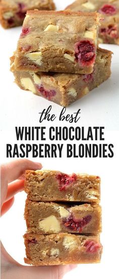 the best white chocolate raspberry blondies are made with only 3 ingredients and no butter