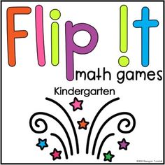 a sign that says flip it math games with stars and swirls in the background