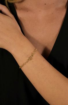 Add essential shine to any ensemble with this versatile textured chain bracelet. 7" length Toggle closure Goldtone plate or rhodium plate Imported Gift Gold-tone Tarnish Resistant Chain Bracelet, Tarnish Resistant Gold-tone Chain Bracelet, Gold-tone Chain Bracelet With Toggle Clasp As Gift, Tarnish Resistant 14k Gold-filled Chain Bracelet, Gold-tone Tarnish Resistant Chain Link Charm Bracelet, Fall Bathroom Decor, Concert Looks, Clarks Shoes, Ring Watch