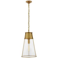 Robinson Large Pendant in Polished Nickel with Clear Glass Visual Comfort Lighting, Naha, Lighting Collections