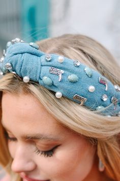 Details Denim and Boots Headband Cute knotted design with accents Pair this headband with a dress and boots! Approximate circumference 17" Material and Care Man made materials Materials may have natural variations Colors may vary from different viewing devices Adjustable Casual Headband For Fall, Adjustable Casual Festival Headband, Casual Spring Headband, Casual Blue Headband For Spring, Casual Adjustable Knotted Headband, Trendy Festival Headband, Adjustable Headband For Spring Festival, Denim And Boots, Wedding Swimwear