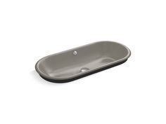 an oval shaped sink on a white background