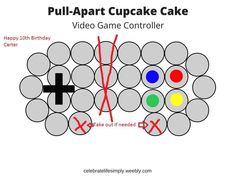 the diagram shows how to make a pull - apart cupcake cake