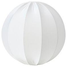 a large white ball hanging from the ceiling on a string ornament, isolated against a white background