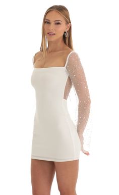 Pauline Sequin Long Sleeve Dress in White | LUCY IN THE SKY Cute Winter Formal Dresses, Long Sleeve Hoco Dress, Winter Formal Dresses Short, Snowball Dresses, Sequin Long Sleeve Dress, Cute Formal Dresses, Cute Homecoming Dresses, Winter Formal Dresses, Long Sleeve Sequin Dress