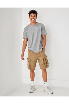 Flex/Flex is durable and designed to give you just enough stretch to move with no problem/Comfortable and never loses its shape/Soft structured fabric Cargo Shorts Outfit, Over 50 Fitness, Boys Summer Fashion, Structured Fabric, College Fits, Cargo Short, Guys Clothing Styles, How To Make Comics, Cargo Shorts Men