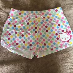 Super Cute And Summery Short Shorts. Never Worn, No Flaws. 1.5 Inch Inseam. Playful Cotton Shorts For Sleepover, Cute Multicolor Cotton Bottoms, Cute Multicolor Bottoms For Loungewear, Cute Multicolor Shorts For Loungewear, Playful Cotton Shorts For Pajama Party, Cute Yellow Cotton Bottoms, Multicolor Sleepover Shorts, Casual Cotton Bottoms With Hello Kitty Print, Multicolor Short Bottoms For Sleepover