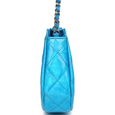 This Mini Hobo Crossbody Bag Blue Metallic Goatskin leather with silver hardware and features halfmoon round shape structure, tonal stitching, signature CC logo on front of bag, zippered closure, two interior slit pockets and a silver tone interwoven with blue leather chainlink shoulder/crossbody strap. The interior is lined in blue canvas and leather with one slip pocket.Collection: 24C (RFID chip)Origin: ItalyCondition: NewAccompanied by: Chanel box, Chanel dustbag, carebook, and ribbonMeasurements: 8" width x 4.25" height x 1.5" depth; 22" strap drop Delivery 5-8 or 10-15 working days Please note that during high season and Sale period, delivery times may be affected We accept payment with a Credit card, Debit card, or PayPal. Mini Hobo Bag, Chanel Box, Hobo Crossbody Bag, Chanel Mini, Blue Canvas, Cc Logo, Fendi Bags, Metallic Leather, Blue Bags