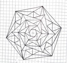 a black and white drawing of a diamond on a piece of paper with grids in the background