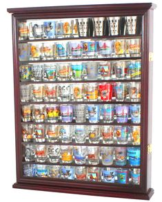 a large display case filled with lots of drinks