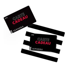 two black and red business cards with the words carte gadeau on them