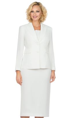 Giovanna Church Suits And Dresses Fall And Holiday 2024. Perfect item for church events or any special occasions. Elegant White Suit With Double Button Closure, White Elegant Suit With Double Button Closure, Chic White Suits With Button Closure, Elegant Suit With Button Closure And Flat Front, Elegant Suits With Button Closure And Flat Front, White Office Suits With Buttons, Tailored Classic Skirt Suit, White Office Suit With Button Closure, Elegant Notched Suits With Button Closure