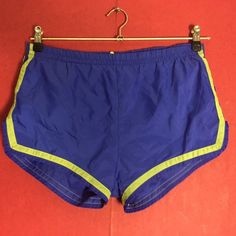 Vintage 70s gym shorts nylon blue striped size xs s Material non stretchy Lining white cotton Condition worn washed Retro Swim Trunks With Built-in Shorts, Blue Nylon Running Shorts, Blue Nylon Sporty Shorts, Retro Stretch Sports Bottoms, Retro Stretch Bottoms For Sports, Blue Jogging Shorts, Blue Nylon Athletic Shorts, Blue Jogging Shorts For Summer, Blue Shorts For Summer Jogging