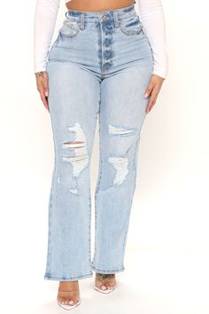 Available In Light Blue Wash. Slacker Straight Leg Jeans 90's Fit Comfort Stretch 30" Inseam 11.75" High Rise Disclaimer: Due To The Specialized Wash & Distressing Process. Each Garment Is Unique 98% Cotton 2% Spandex Imported 90s Fits, Quirky Style, Maxi Dress Pattern, Review Fashion, Loungewear Women, Maxi Knit Dress, Fancy Outfits, Womens Loungewear, Rompers Women