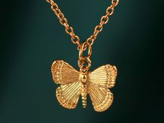 "Flutter your way into style with this beautifully crafted butterfly necklace. With a touch of whimsy in butterfly wings, this lightweight gold necklace is a must-have for any outfit in your everyday jewelry collection. This 18k gold-plated necklace with a tiny butterfly pendant hanging on a delicate 18\" chain is sure to complement any outfit, yet still, stand out on its own. It can be worn alone to add texture and detail to what you already have in your wardrobe. 🦋 Make it a meaningful, truly Butterfly Gold Necklace, Dainty Butterfly Necklace With Butterfly Clasp, Butterfly Necklace Gold, Butterfly Gifts, Gold Butterfly, Butterfly Necklace, Butterfly Pendant, Gold Plated Necklace, Butterfly Wings