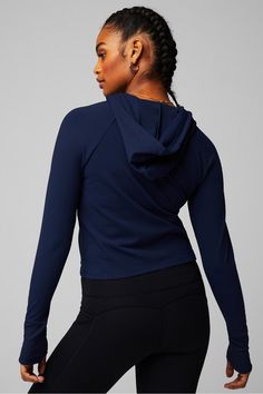 Oasis Cropped Hoodie Fabletics blue female Activewear >> Womens >> Jackets & Outerwear >> Jackets PureLuxe regular Yoga and Studio Moisture-Wicking/UPF Protection Our buttery-soft, post-workout layer Female Activewear, Womens Jackets, Cute Comfy, Soft Leggings, Comfy Hoodies, Range Of Motion, Post Workout, Cropped Hoodie, Active Wear For Women