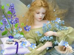 Forget Me Not Fairy, Spring Fairy, Western Artist, Fairy Pictures, Fantasy Doll, Love Fairy, Fairies Elves, Flower Fairies, Beautiful Fairies