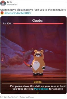 an image of a cartoon character in the game gumba with caption that reads, i'm going above this chill up your are so hard you'll be hitting pros for a month