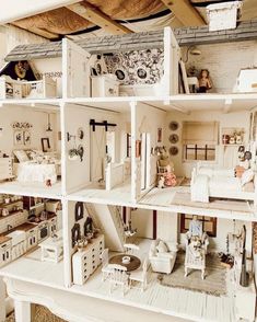 a doll house is shown with furniture and accessories